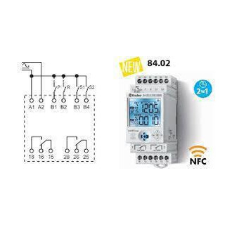 Temporizador Digital Multifunções para Estrela Triangulo 2NO 16A 110..240Vac/ dc 84.02.0.230.0000