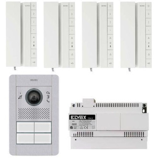 Kit de Áudio Elvox Due Fili com 4 Telefones e Botoneira 1300E Embeber/ Saliente para 4 Habitações ELK40540VOX04