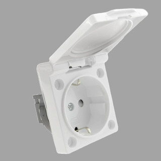 Tomada de Embutir com Tampa IP44 Branco Eclipse 510950