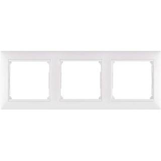 Quadro Triplo Horizontal Branco Valena