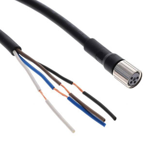 Ficha Femea Recta M8 4P 1A 125Vdc com Cabo 5Mt XS3F-M8PVC4S5M