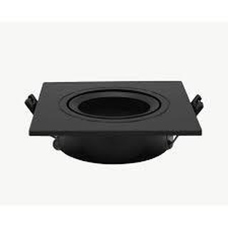 Aro Orientável Quadrado 90mm para Furo 75mm Preto com Suporte GU10 Incluido RNGPCF1200