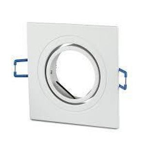 Aro Orientável Quadrado Branco 84x84x26mm para Furo 75mm com Suporte GU10 Incluido RNGACF1200